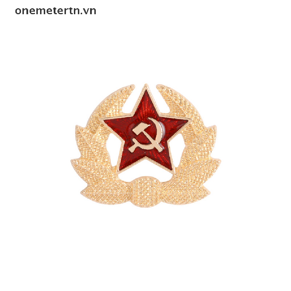 Onemetertn Set 4 Ghim Cài Áo Tráng Men Biểu Tượng USSR Ngôi Sao Đỏ Búa Lạnh Chiến Tranh Xô VN