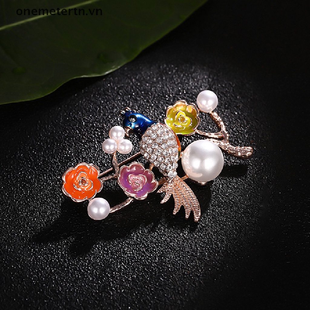 Ghim Cài Áo Đính Ngọc Trai Nhân Tạo Thời Trang Dành Cho Nữ