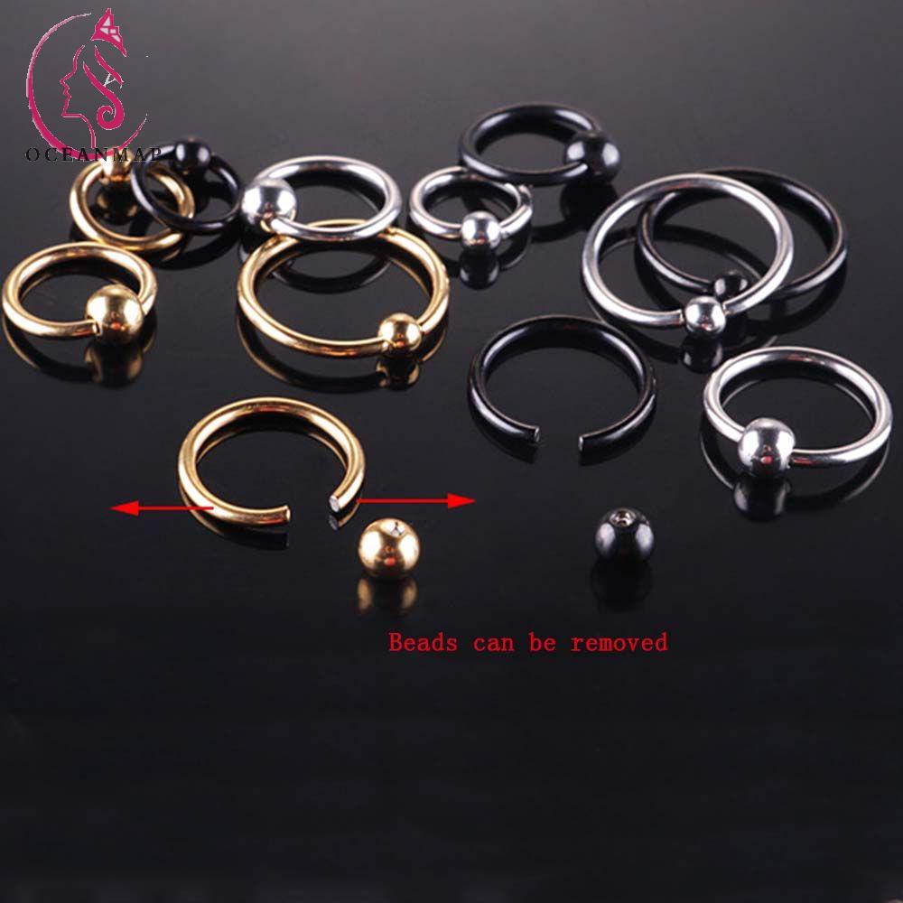 Khuyên Tai Thời Trang Đầu Hình Tròn Nhiều Màu 6mm / 8mm / 10mm / 12mm