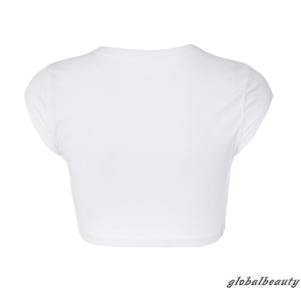 Áo Thun Tay Ngắn Hở Rốn Họa Tiết Chữ Thời Trang Mùa Hè Cho Nữ