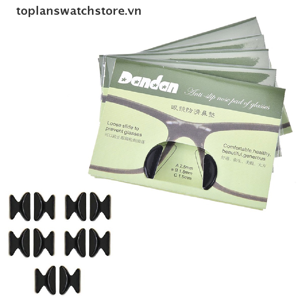 Set 5 Cặp Đệm Mũi Kính Mát 1.8mm Bằng Silicon Chống Trượt