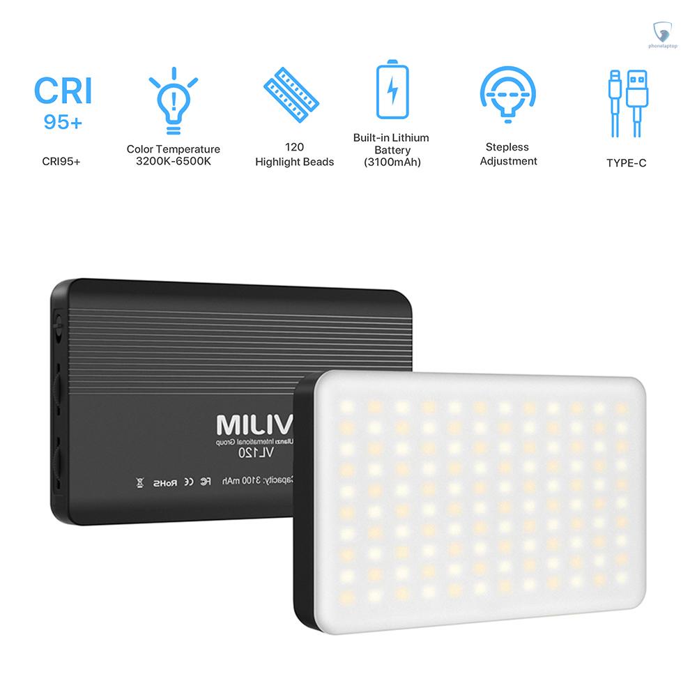 Đèn LED Chụp Ảnh Mini CRI95 + 3200K-6500K Điều Chỉnh Được Nhiệt Độ Màu Sắc Kèm Pin Sạc Tích Hợp Với Vỏ Bọc Silicon