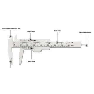 0-80mm Double Scale Plastic Vernier Caliper Mini Ruler Measurement Tool