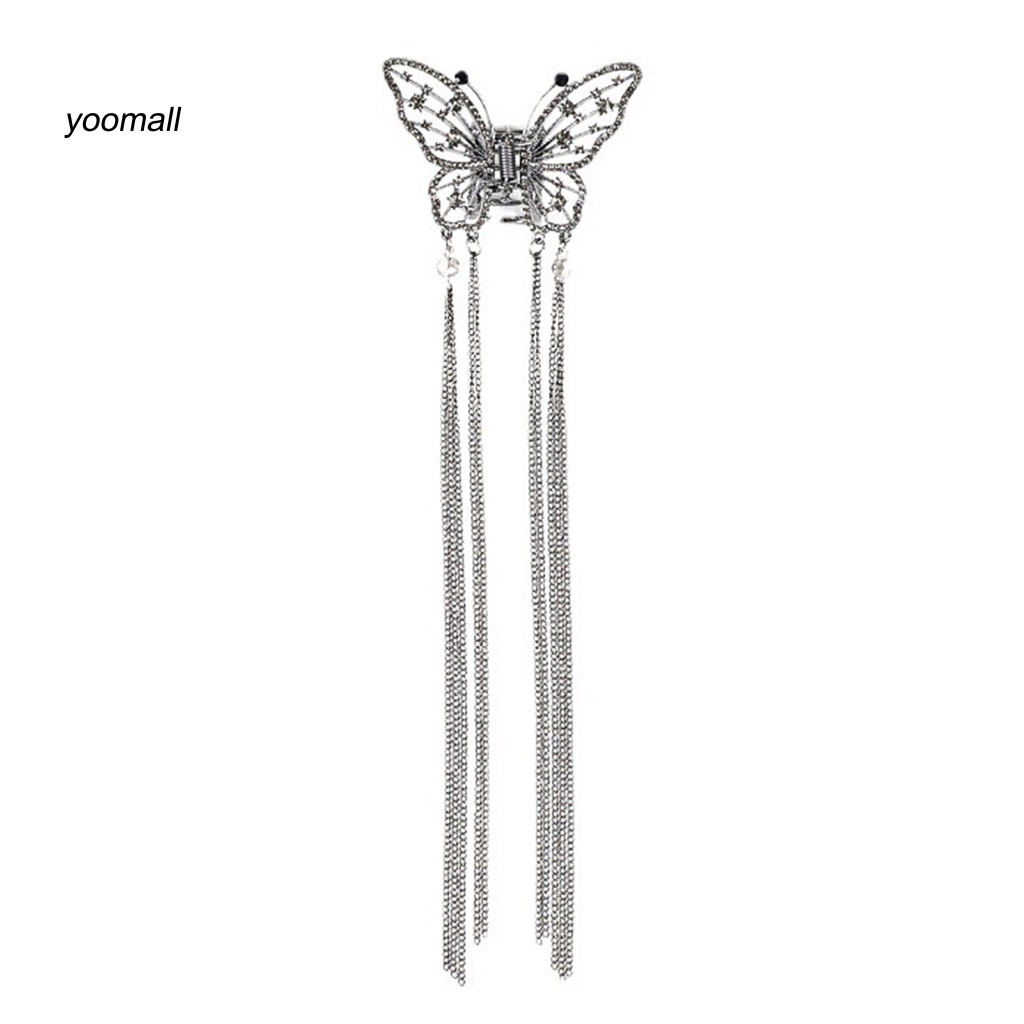 / Yo / Kẹp Tóc Càng Cua Dài Chống Trượt Chống Rơi Có Tua Rua Cho Cô Dâu