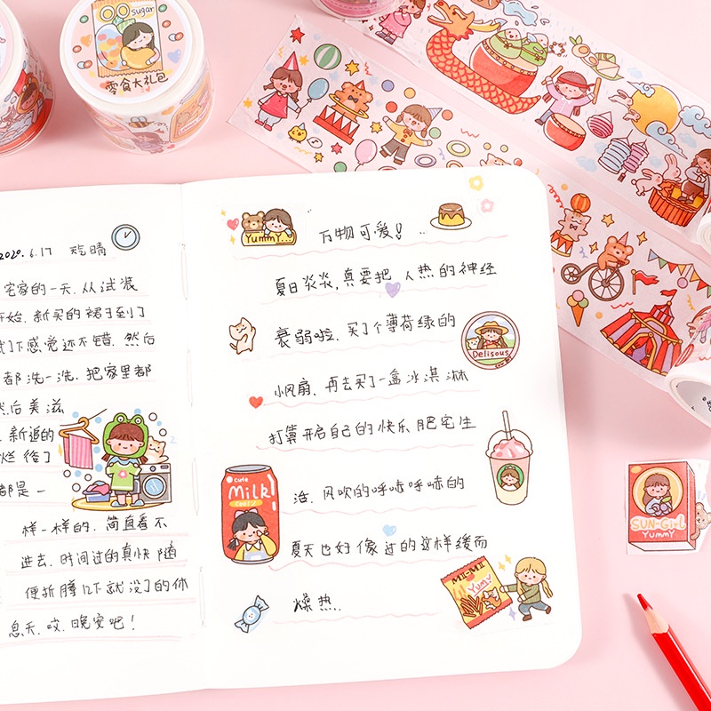 Miếng Dán Trang Trí Sổ Tay DIY Hình Nhân Vật Dễ Thương Xinh Xắn