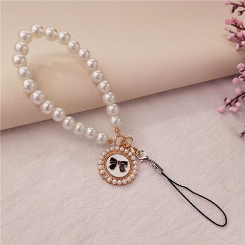 Ốp Điện Thoại Đính Ngọc Trai Có Dây Đeo Tay Thời Trang Dành Cho Nữ