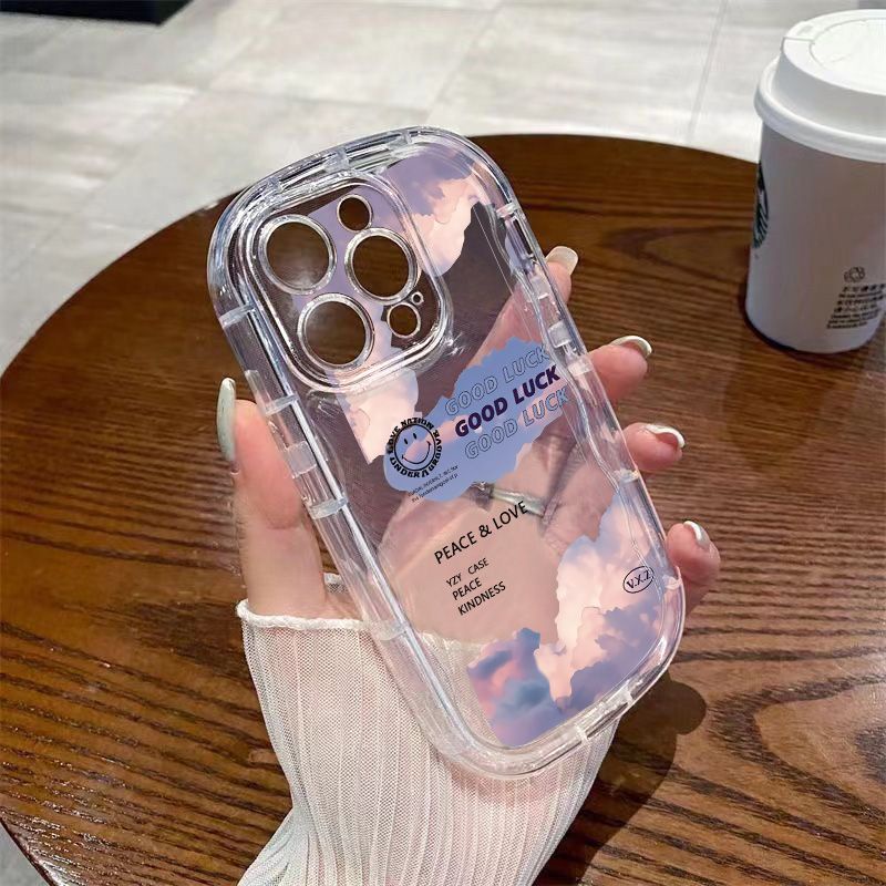 ✅Ốp Điện Thoại Mềm Trong Suốt Chống Sốc Màu Xanh Dương In Chữ Tiếng Anh Cho Iphone 1413 / 12xs8p NNK6 711