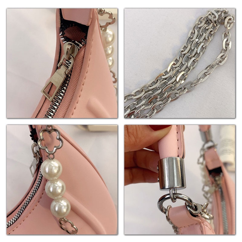 Menas Túi Xách Kẹp Nách Đính Ngọc Trai Thời Trang Xu Hướng
