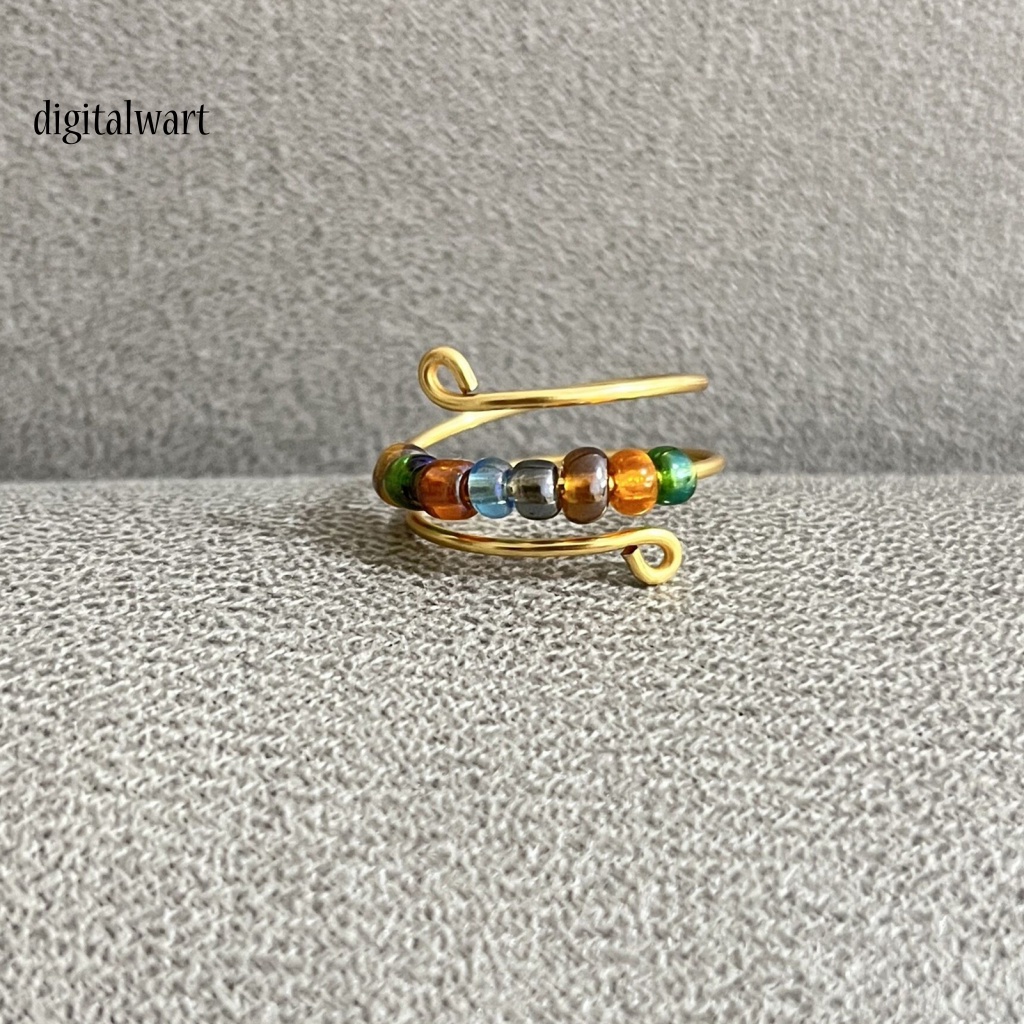 Kỹ Thuật Số| Nhẫn Hở Đính Hạt Nhiều Màu Sắc Giảm Căng Thẳng Điều Chỉnh Được Dành Cho Nữ Và Nam