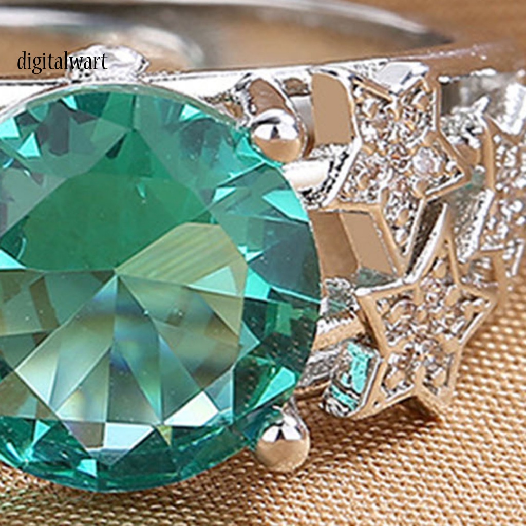 Kỹ Thuật Số| Nhẫn Hở Họa Tiết Ngôi Sao Năm Cánh Đính Đá Thời Trang