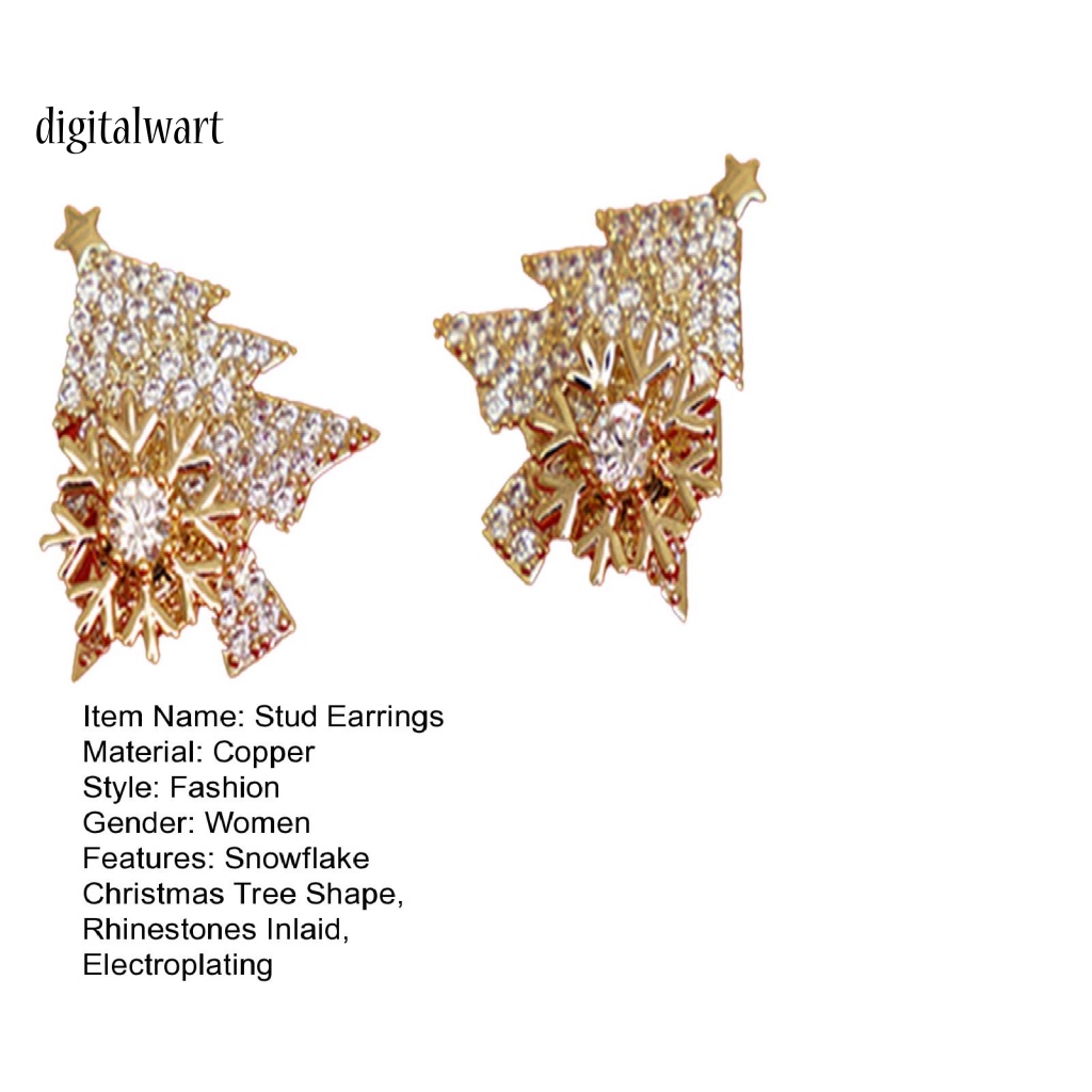 Kỹ Thuật Số| 1 Đôi Bông Tai Hình Hoa Tuyết Đính Đá Lấp Lánh Thời Trang Dành Cho Nữ