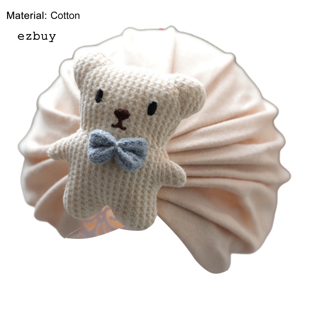 Mũ Cotton Trùm Đầu Co Giãn Thoải Mái In Hình Gấu Hoạt Hình Cho Bé Sơ Sinh