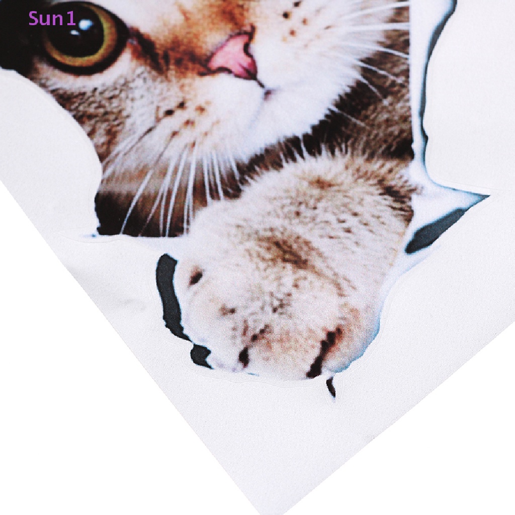 1 Sticker vinyl Dán Xe Hơi Hình Mèo 3D Phản Quang Dễ Thương