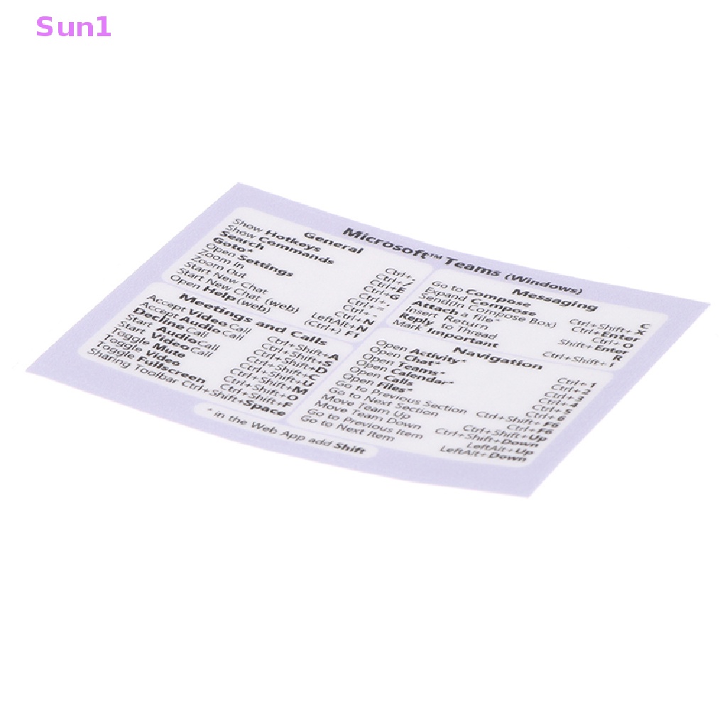 Sun1 > MS Teams (Dành Cho PC + Web) Miếng Dán Bàn Phím Tắt Tạm Thời Tốt
