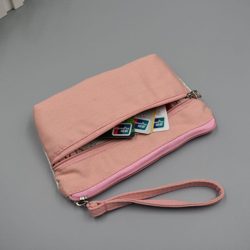 Ví Dài Nhiều Ngăn Bằng Vải Canvas Có Khóa Kéo Dành Cho Nữ