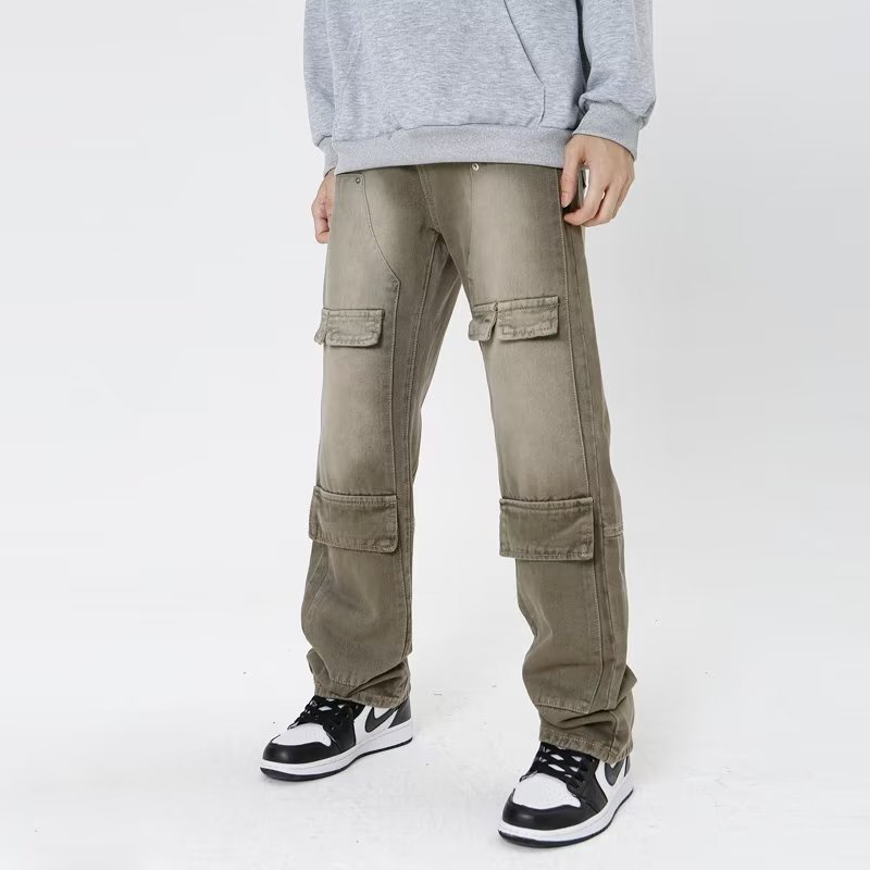 Quần Jean Dài Ống Đứng Nhiều Túi Thời Trang Cho Nam