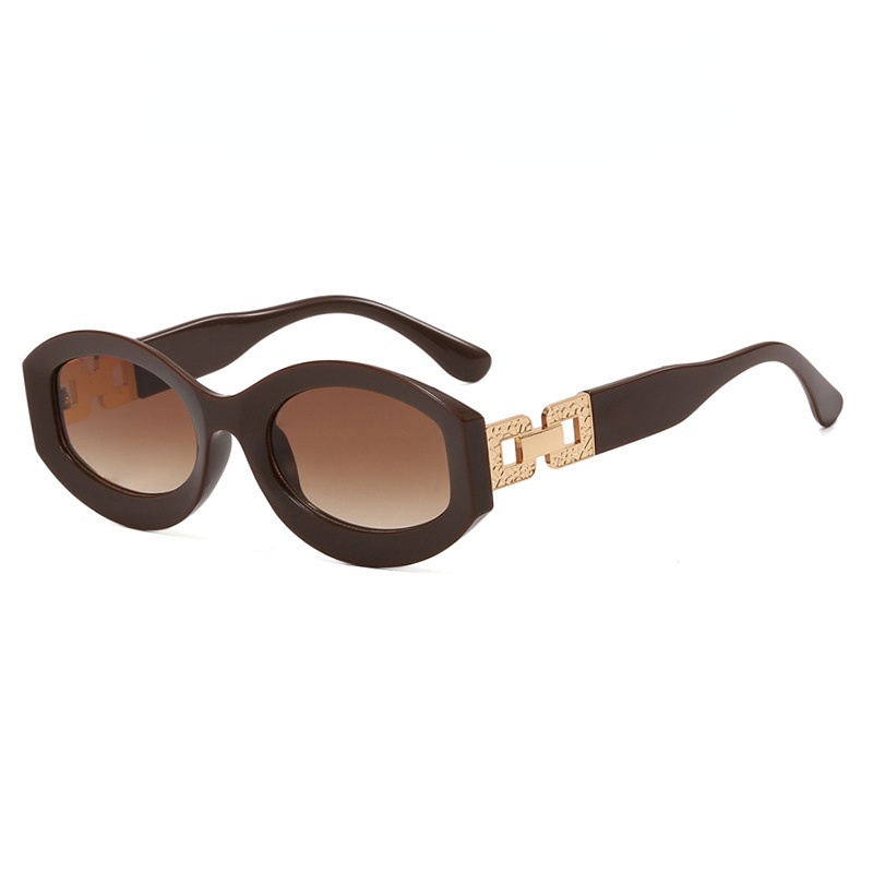 (AIMURUSI) COD Kính Râm Gọng Oval Nhỏ Không Đều Phong Cách Hip Hop Đường Phố