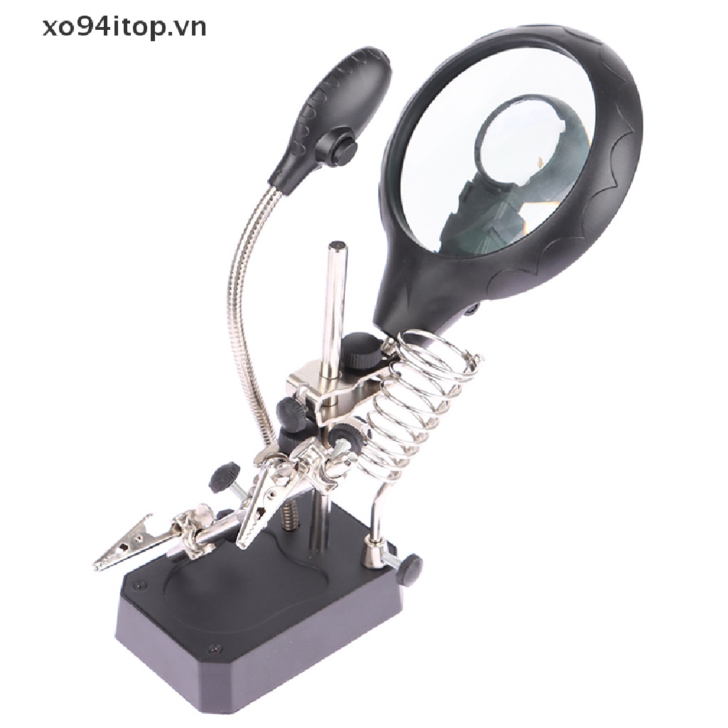 Xoitop 1 Cái Giá Đỡ Kim Loại Kính Lúp Led Điện Tử Hỗ Trợ Hàn Sắt VN