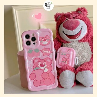Combo ốp lưng iphone và vỏ bọc airpod gấu dâu lotso siêu hot