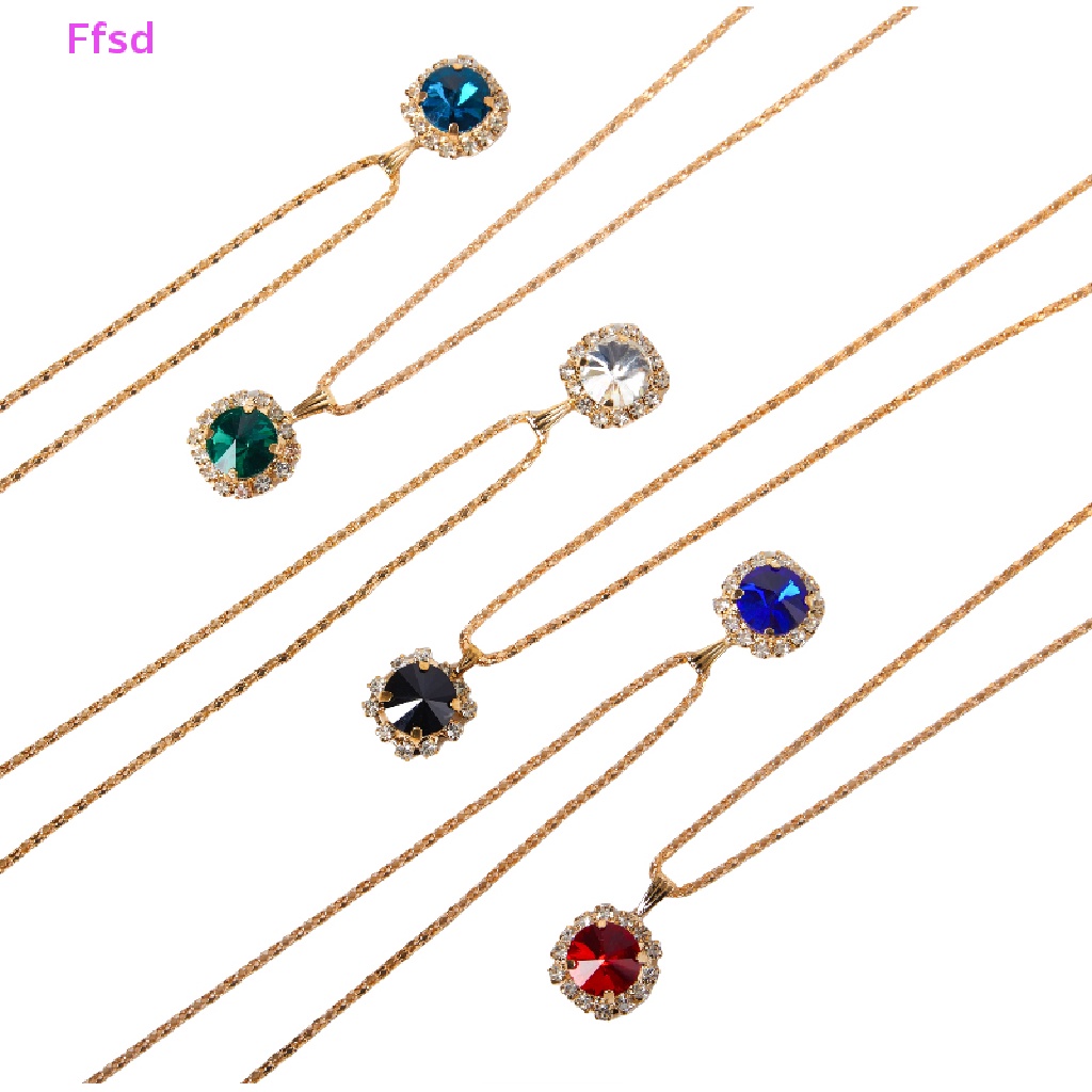 1 Bộ Trang Sức Gồm Vòng cổ / Nhẫn / Bông Tai Pha Lê Tròn Nhiều Màu Thời Trang Hàn Quốc Cho Nữ