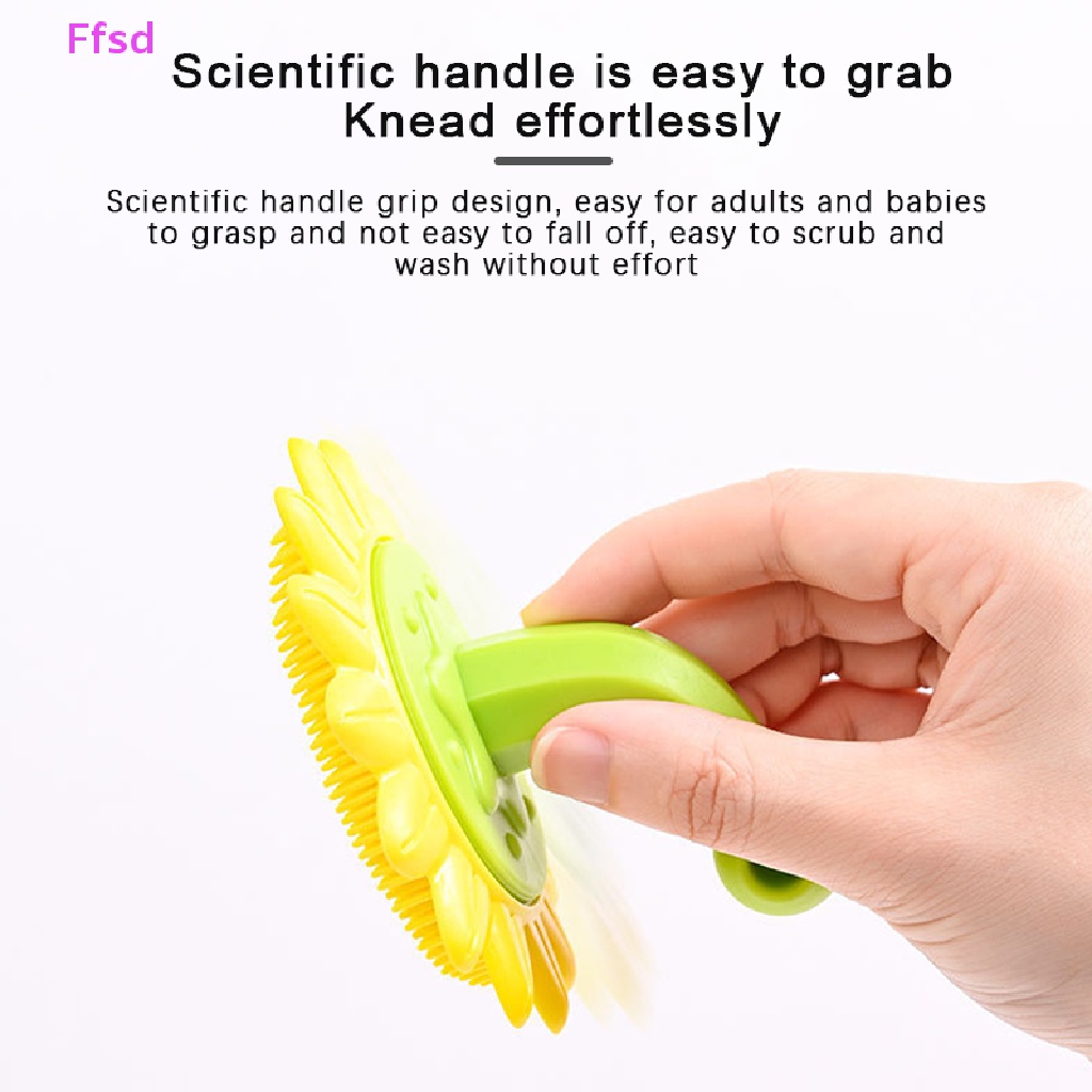 {Ffsd} Bàn Chải Gội Đầu Bằng Silicon Mềm Hình Hoa Hướng Dương Cho Bé Sơ Sinh Tắm Mát Xa Spa * Bán Chạy