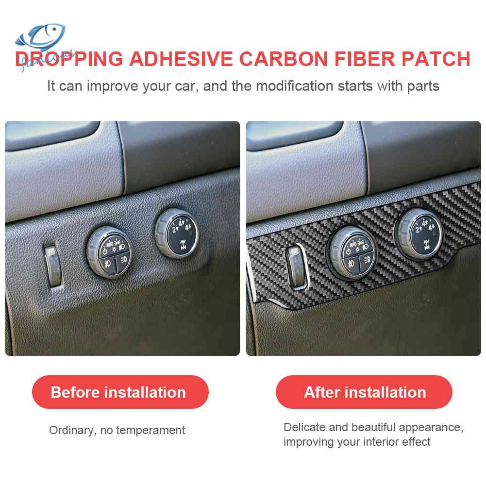 Bộ 2 Miếng Dán Trang Trí Nội Thất Xe Hơi Bằng Sợi Carbon Cho Colorado 2015