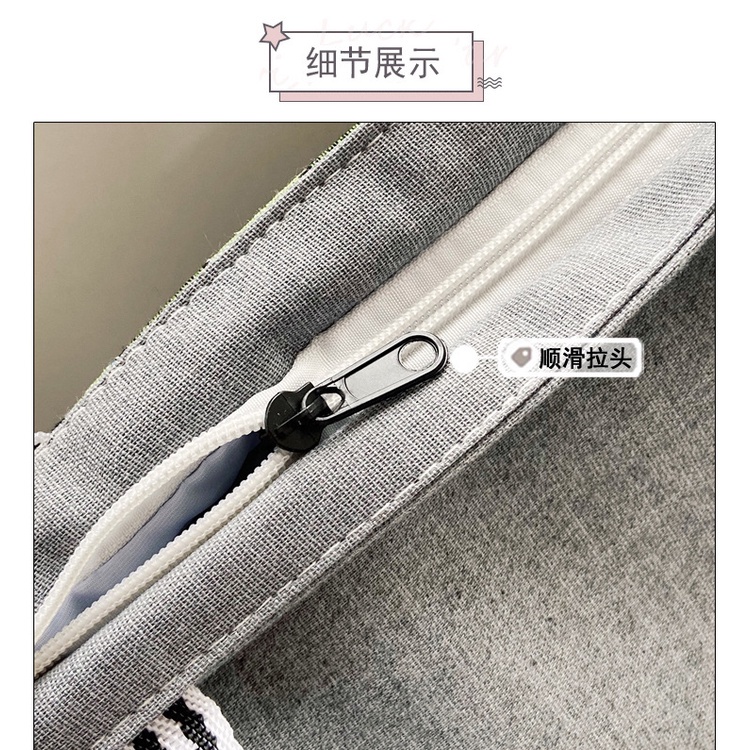 Túi vải canvas tote bag có khóa kéo và ngăn trong túi xách vải đi học đeo vai totebag giá rẻ Totte.store T05