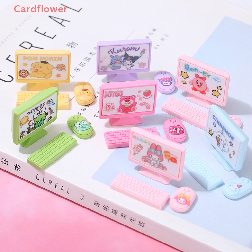 &lt; Cardflower &gt; Bộ Phụ Kiện Trang Trí Bàn Phím + Chuột Mini Cho Nhà Búp Bê