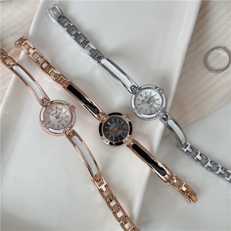 Đồng hồ nữ QUARTZ mặt kim tròn hiện đại thiết kế sang trọng tôn da sáng tay phong cách trưởng thành quyến rũ