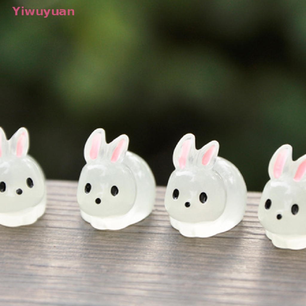 5 Thỏ Trắng Phát Sáng Trang Trí Tiểu Cảnh Mới