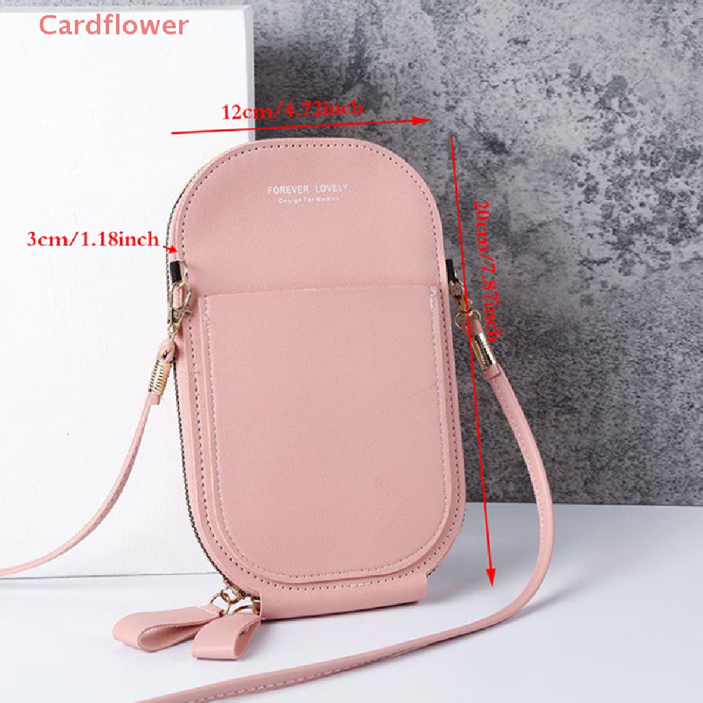 < Cardflower > Túi Da Đeo Vai Nhỏ Màu Trơn Thời Trang Có Thể Dùng Màn Hình Cảm Ứng Điện Thoại Di Động Cho Nữ Satchels Mới