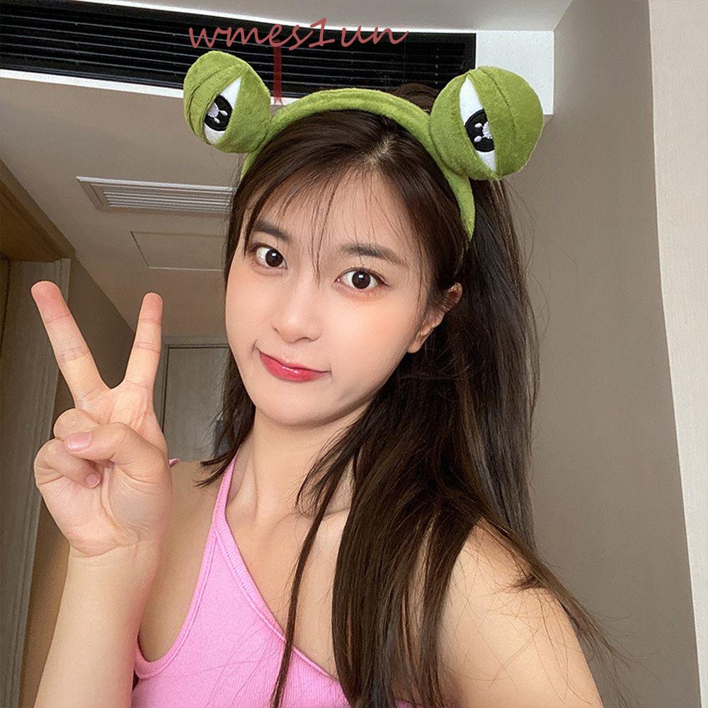 Băng Đô Cài Tóc Bản Rộng Chống Trượt WMES15H Họa Tiết Chú Ếch Dễ Thương Cho Bạn Gái