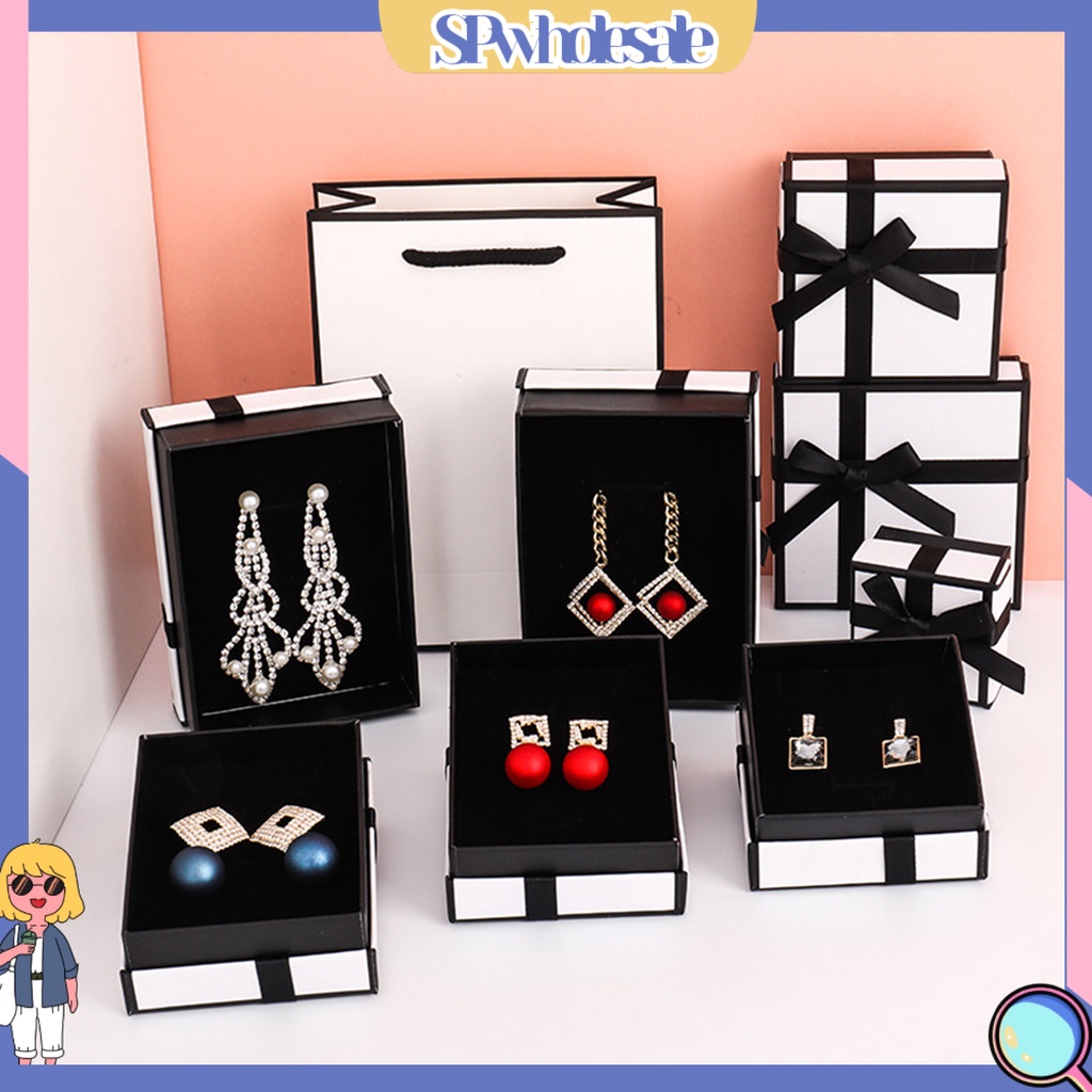 <SPwholesale> Hộp Đựng Trang Sức Thiết Kế Hình Nơ Bằng Giấy Dùng Làm Quà Tặng / Trang Sức / Tiệc Cưới