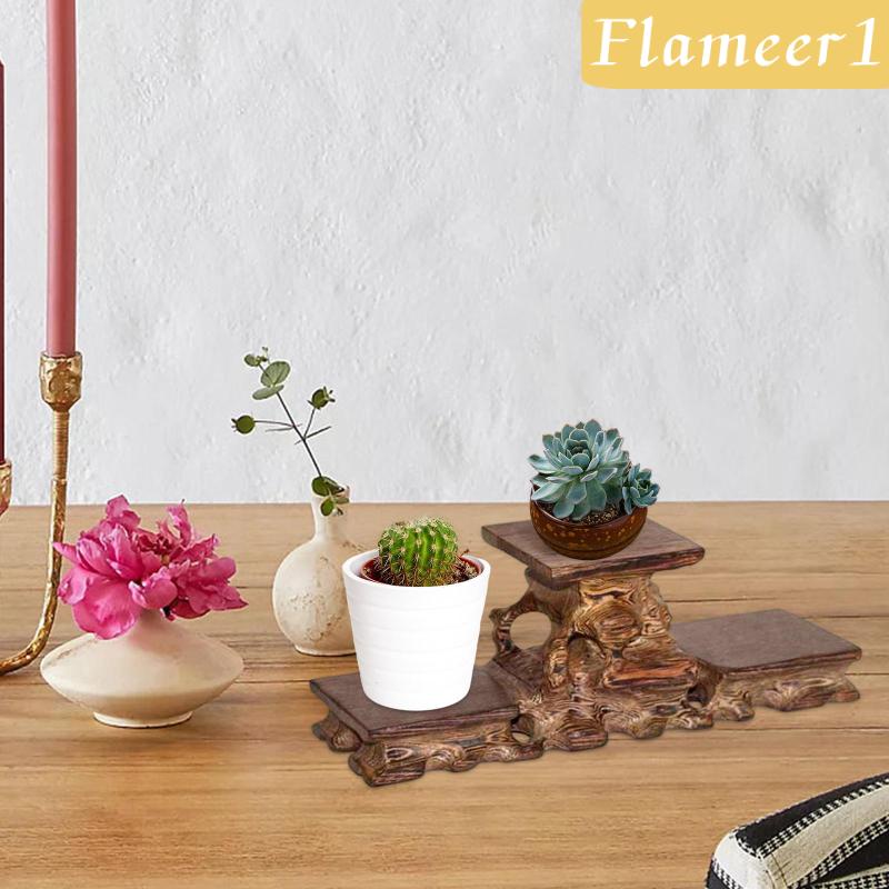 1 Giá Đỡ Bình Trà Bằng Gỗ Dùng Trang Trí Phòng Khách