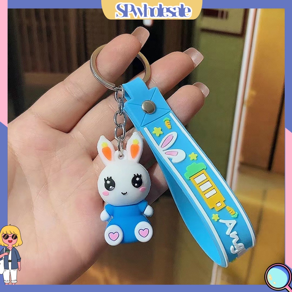 <SPwholesale> Móc Khóa Búp Bê Thỏ Hoạt Hình Ba Chiều Màu Sắc Sống Động Trang Trí Ba Chiều