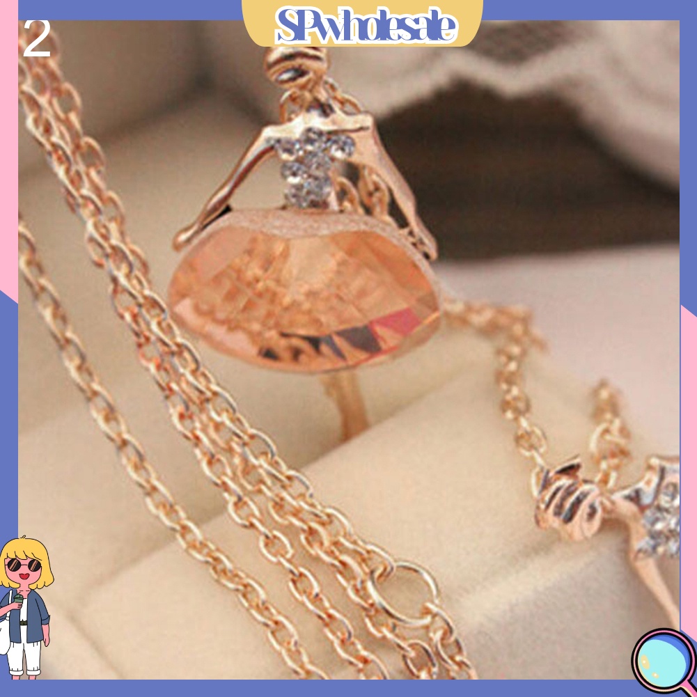 &lt;SPwholesale&gt; Vòng cổ Mặt Hình Vũ Công Ba Lê Đính Đá Thời Trang Dành Cho Nữ