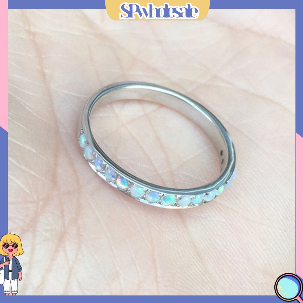 <SPwholesale> Nhẫn Cưới Mạ Điện Đính Đá Nhiều Màu Sắc Thời Trang Cho Nữ