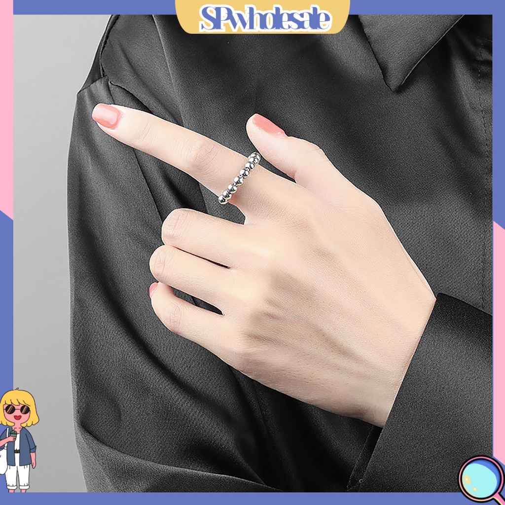 <SPwholesale> Nhẫn Hợp Kim Xoay Tròn Màu Trơn Giảm Căng Thẳng Cá Tính Unisex