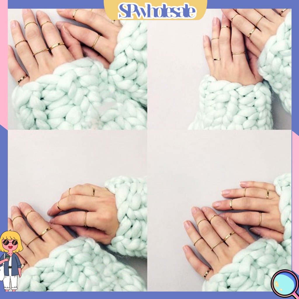 <SPwholesale> Set 10 Nhẫn Đeo Ngón Tay Nhẹ Nhàng Phù Hợp Với Mọi Loại Nhẫn Màu Tinh Khiết Dành Cho Nam Và Nữ