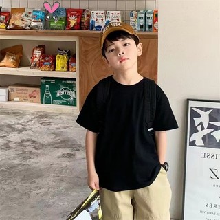 【YAOEENH】Áo Thun Cotton Tay Ngắn Dáng Rộng Cỡ Lớn 100-180cm Màu Trắng Đen Thời Trang Cho Bé