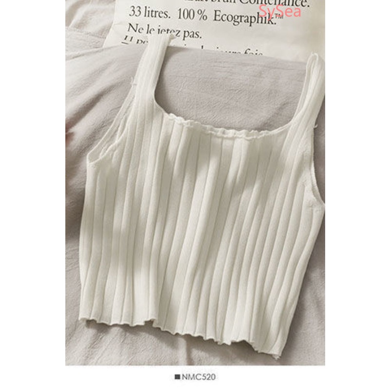 Áo Hai Dây Dệt Kim Đính Nơ Thời Trang Mùa Hè Hàn Quốc Cho Nữ