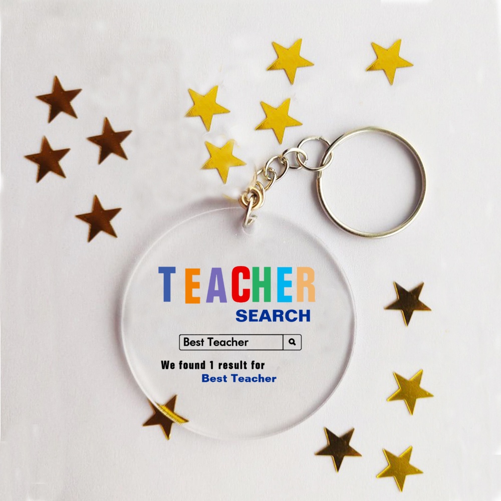 Móc Điện Thoại Bằng acrylic Có Dây Đeo In Chữ Teacher change the world