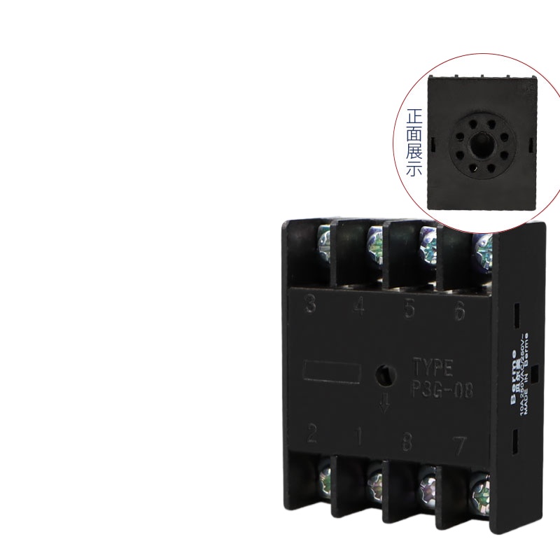 Ổ Cắm Rơle P3G-08 Ban Kết Nối Phía Sau Cáp Kết Nối Ngược 8 Pin Đế DH48S AH3-3 ST3P
