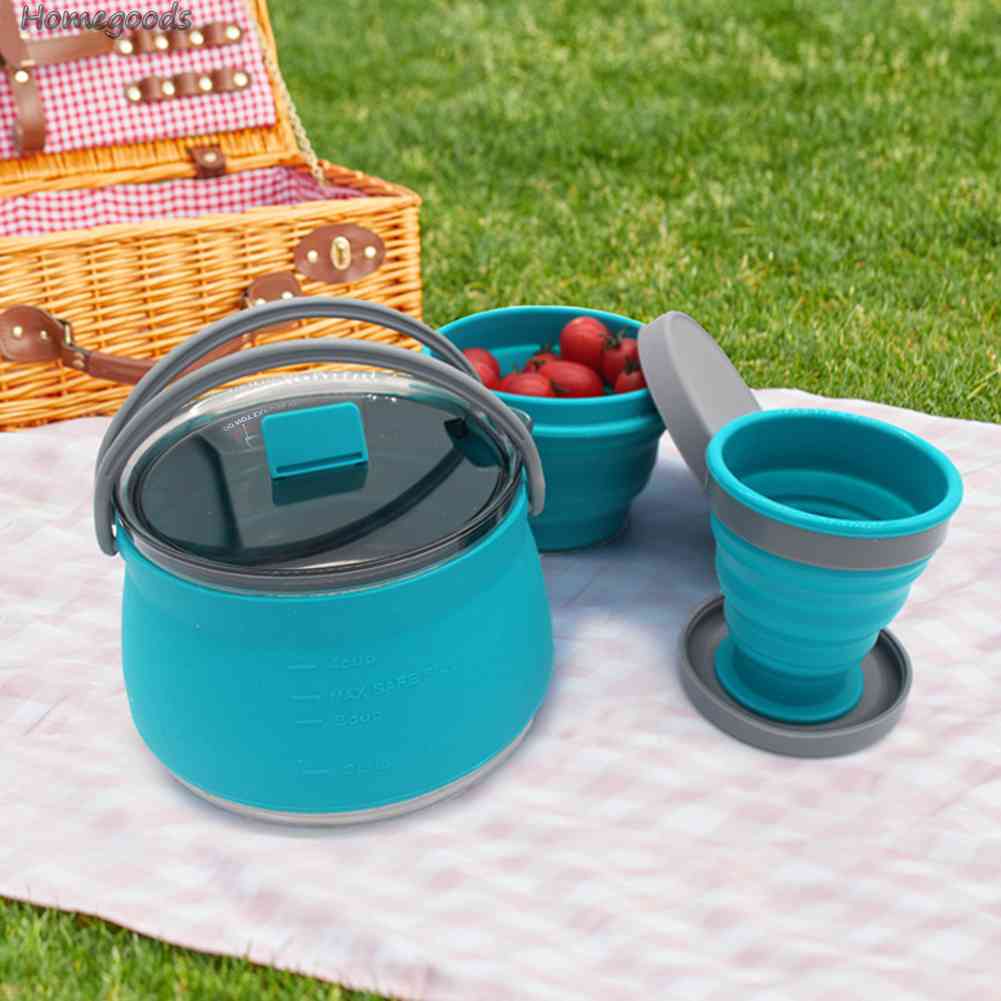 Set 3 Cốc Silicone Gấp Gọn Mang Đi Cắm Trại Tiện Lợi Mã 2023