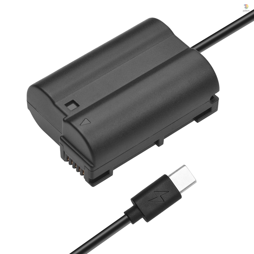 Đầu Nối Chuyển Đổi Pin Andoer EN-EL15 USB-C MH-25 Với Cáp Nguồn USB Type-C Cho Z7 Z6 D800 D850 D810 D7200 D7100 D7500