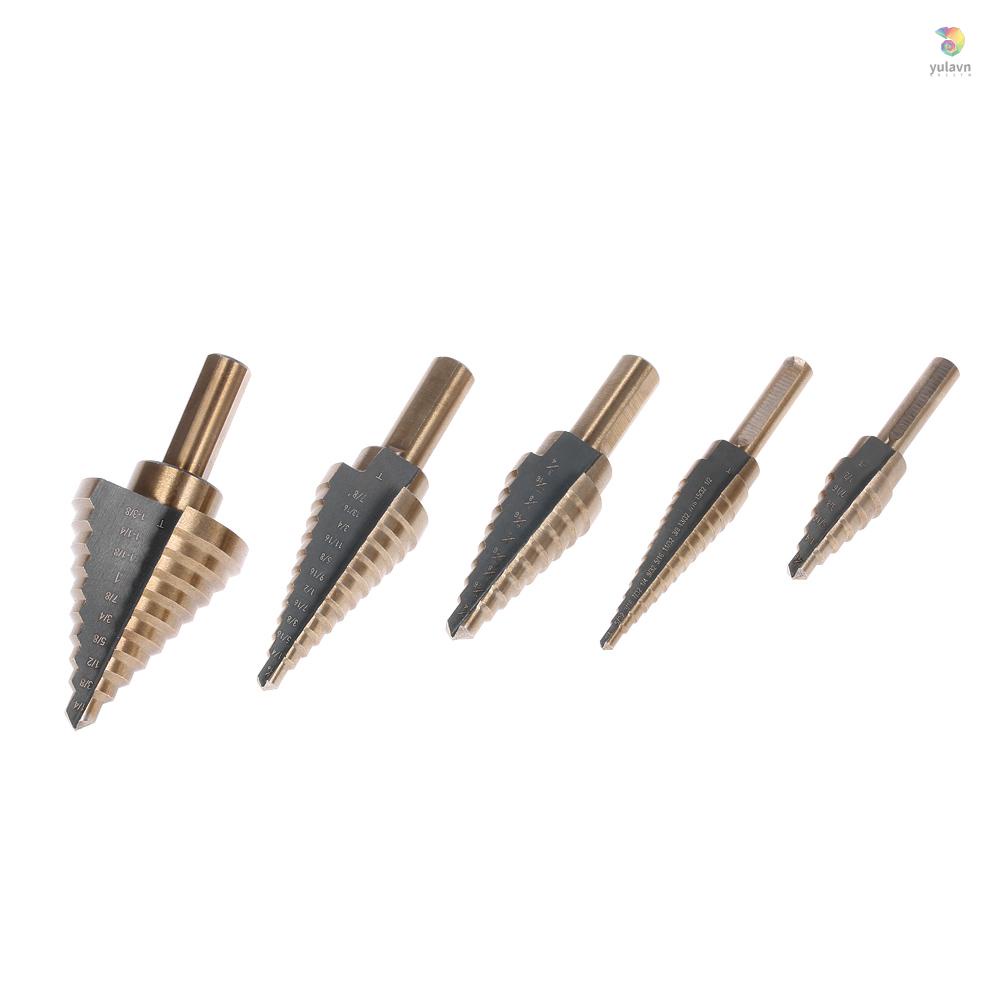 Set 5 Mũi Khoan Thép 4241 Bước Hình Chữ T Tốc Độ Cao Kèm Hộp Đựng