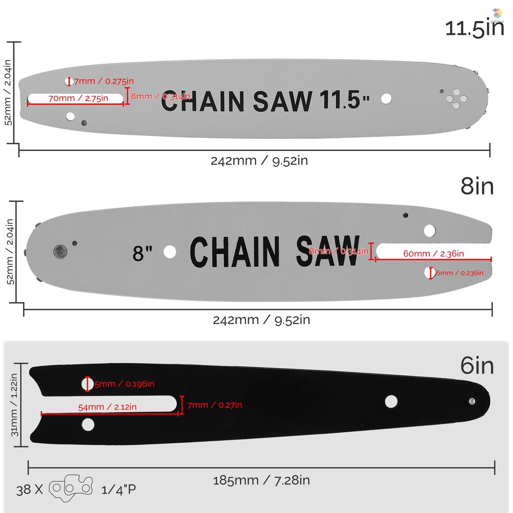 Tấm Hướng Dẫn Thay Thế Bằng Kim Loại Cho Máy Cưa Xích Điện