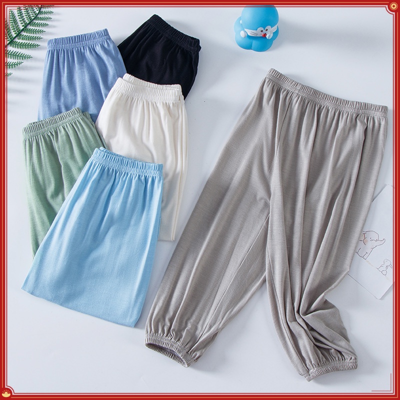 Quần Dài 90-160cm Co Giãn Chống Muỗi Màu Trơn Phong Cách Mới Mùa Hè Cho Mẹ Và Bé