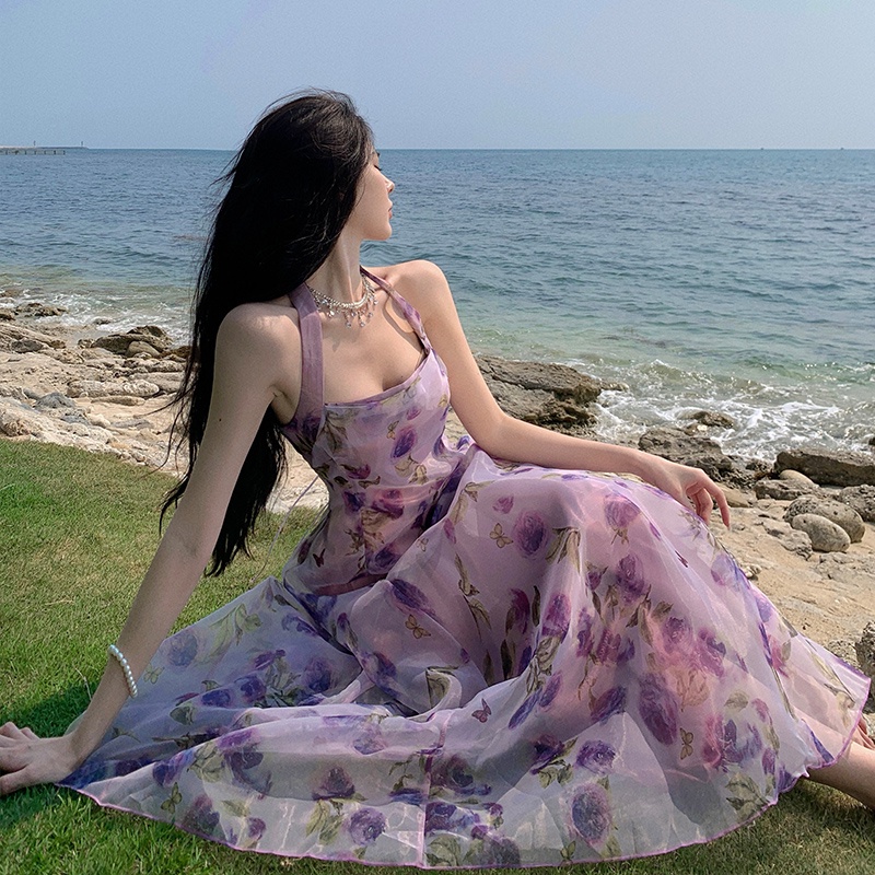 Hàng Mới Về Đầm Hai Dây Mùa Hè 2023 Phong Cách Pháp Thanh Lịch Cho Nữ