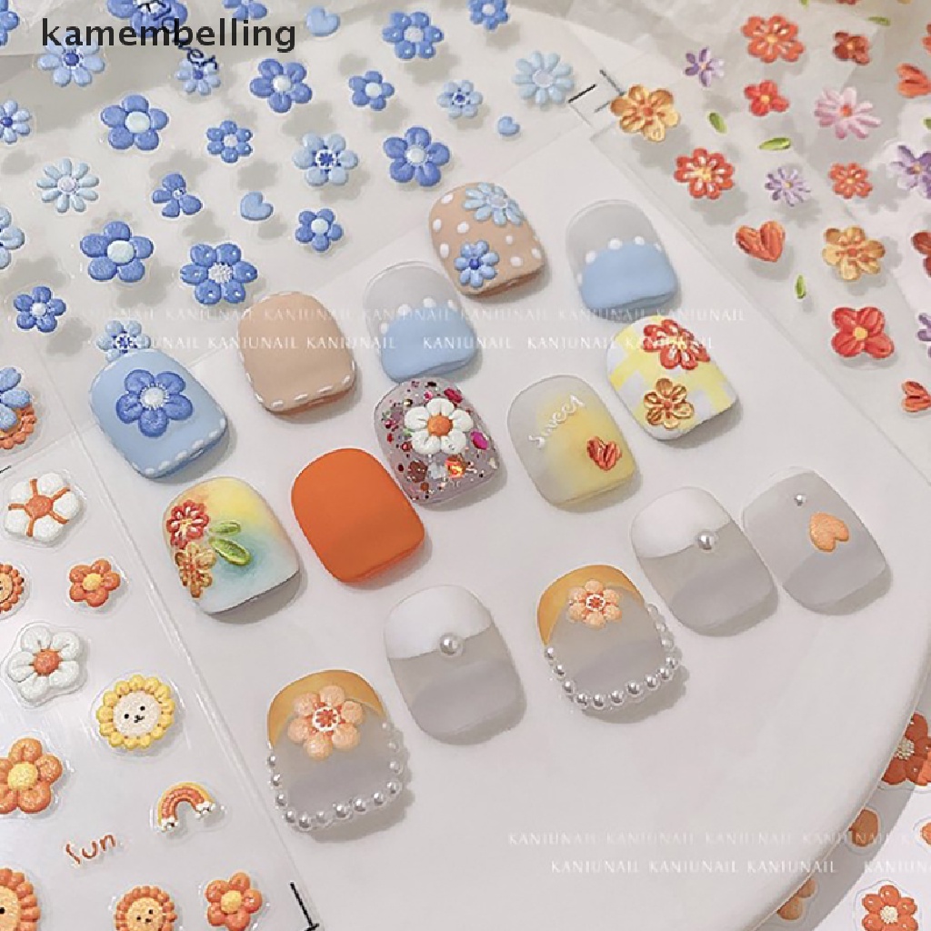 Miếng Dán Trang Trí Móng Tay Màu Đen Họa Tiết Hoa Xinh Xắn